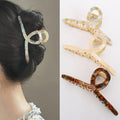 3Pack Large Metal Acetate Hair Claw Clips for Thick Thin Hair, Fashion Big Hair Clamp Hair Styling Accessories as Gift for Wife Girlfriend (Ivory White,Green White,Amber)