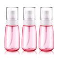 Cosywell Travel Size Spray Bottle TSA Approved 2oz 60ml 3 Pack Leak Proof Fine Mist Spray Bottles Empty Plastic Refillable Mist Sprayer for Perfume Essential Oils Toners Rose Water Cosmetics (3Pink)