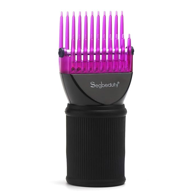 Segbeauty Blower Dryer Comb Attachment, Hair Dryer Concentrator with Brush Attachments for 1.57-1.97" Nozzle, Professional Salon Hairdressing Styling Tool for Straightening Wavy Natural Curly Hair