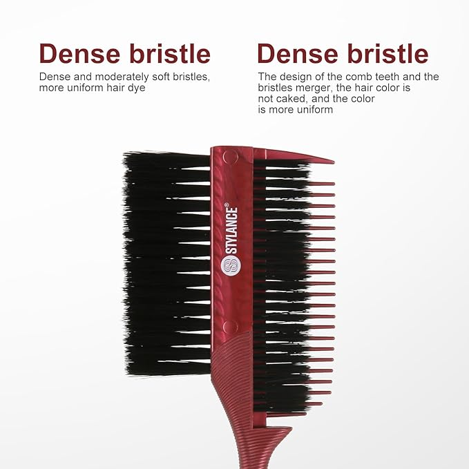Professional 3 Pieces Hair Dye Brush Comb Set – Dual-Sided Hair Coloring Applicator for Salon Stylists – Tint Brush & Comb for Balayage, Highlights, and Root Touch-Up (Multicolor)