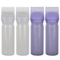 4 Pack Root Comb Applicator Bottle, Hair Oil Comb Applicator for Hair Dye, Shampoos, Salons (White+Purple)