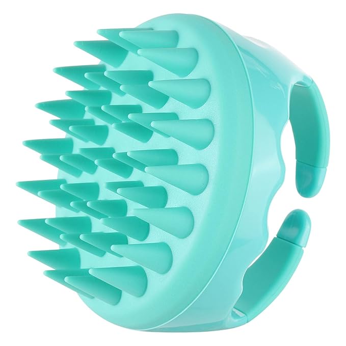 BTYMS Hair Shampoo Brush, Scalp Massager Silicone Scalp Scrubber Hair Washing Brush - Green
