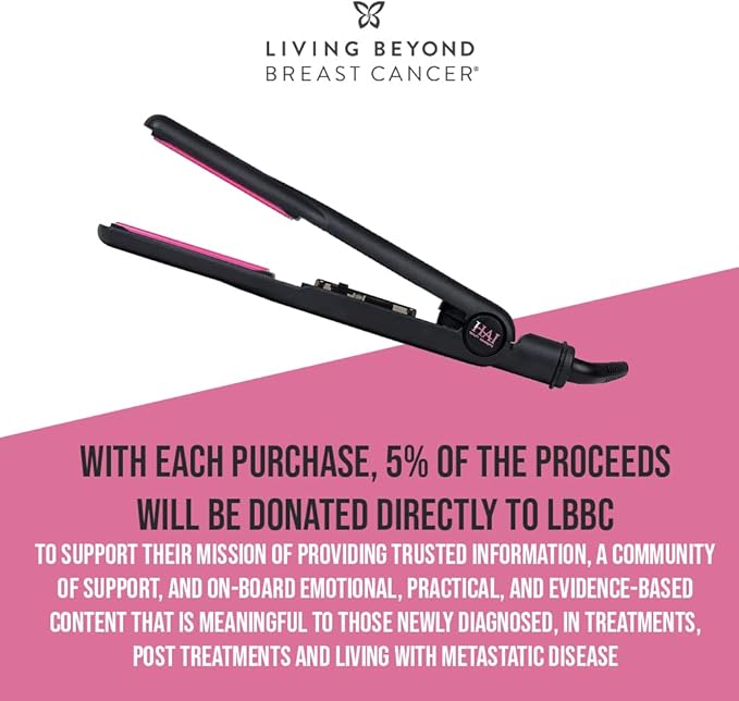 HAI Convertible Flat Iron Straightener for Women - Professional Ceramic with 5 Temperature Levels for All Hair Types - (Classic Pink)