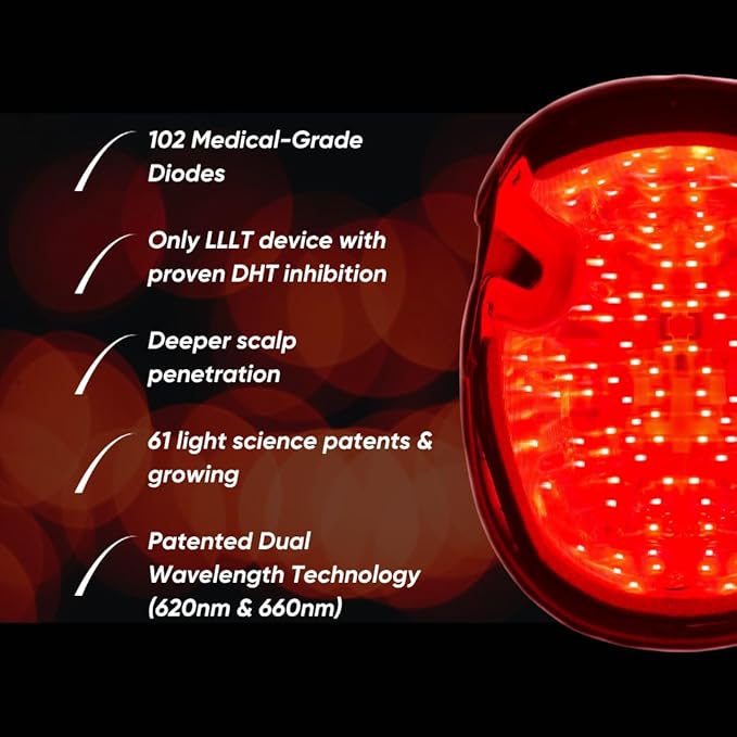 REVIAN Lyte Cap Hair Growth Device LED Wireless FDA Cleared Red Light Therapy, Hair Loss Treatment for Men + Women, Thinning, Regrowth & Alopecia