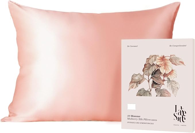 Oriental Lakeside® 100% Pure 22 Momme Mulberry Silk Pillowcase with Hidden Zipper - Nighttime Skincare & Hair Care Hydrating Pillow Cover