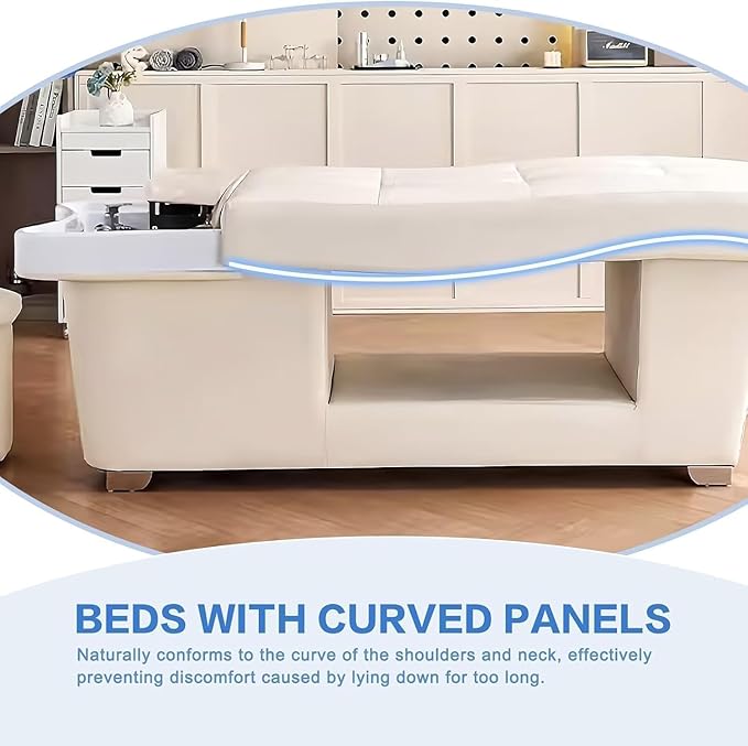 Head Spa Equipment, Massage Shampoo Bed, Supports Water Circulation｜Fumigation｜Light Therapy Massage Table for Spa Beauty Salon