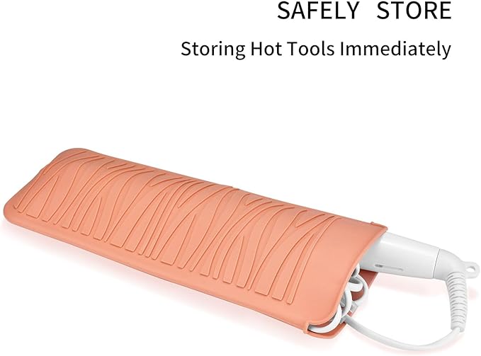 Silicone Heat Resistant Travel Pouch for Straighteners, Crimping Irons, Curling Wands, Flat Irons, and Hair Styling Tools