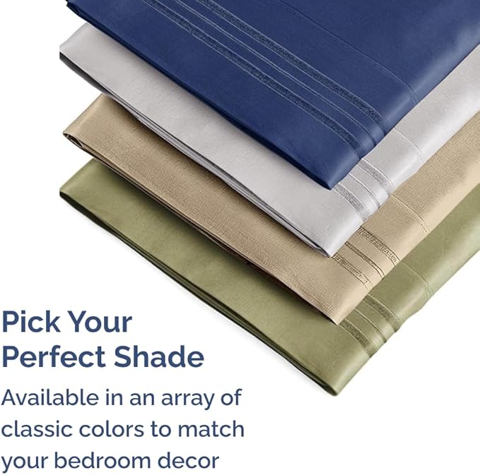 King Pillow Cases Set of 2 - Ultra Soft Hotel Quality Pillowcase Covers - Comfy, Cozy & Wrinkle Free - Shrinkage, Stain & Fade Resistant - Machine Washable Pillow Protectors - 2 Piece Set - Steel Blue