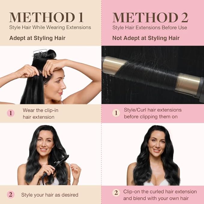 GOO GOO Clip in Hair Extensions Real Human Hair, Remy Human Hair Extensions Clip ins for Women, Natural Human Hair, 18inch 110g 7Pcs, 1 Jet black