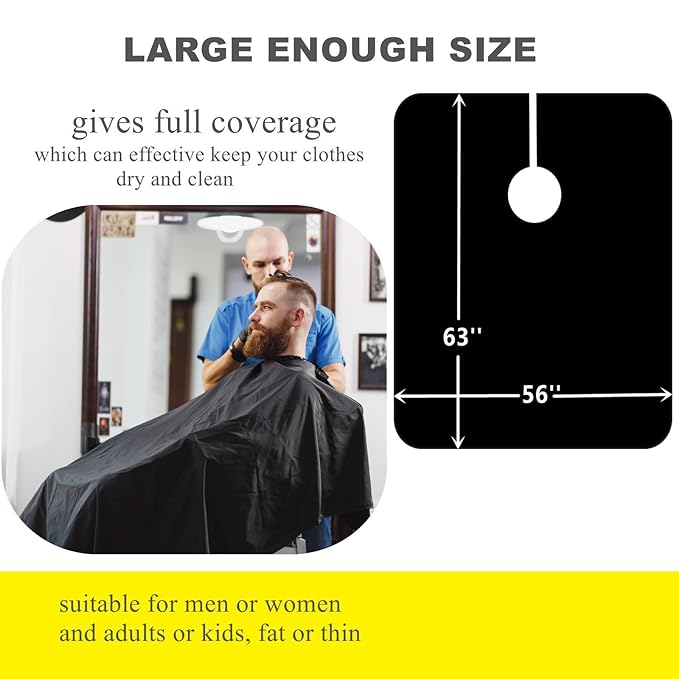 Barber Cape,Professional Salon Hair Cutting Cape,56x63 inches Large Hairdresser Cape for Haircut,Coloring,Makeup,Styling