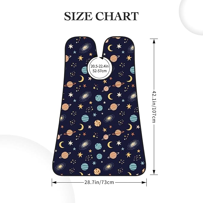 Non-Stick Beard Bib for Shaving, Space Galaxy Zodiac Star Planet Constellation Shave Bib, Waterproof Hair Catcher with Suction Cups, Grooming Apron Men Husband
