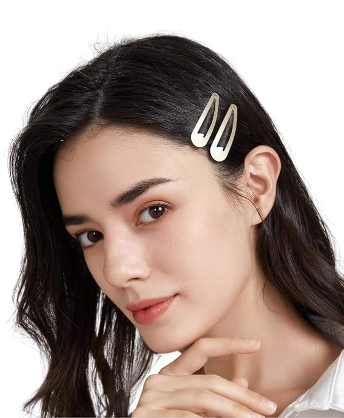 Dofash 12PCS Snap Hair Clips For Women-Non Slip & Metal Hair Barrettes, 5cm 2'' Small Clips For Thin & Fine Hair,Blonde