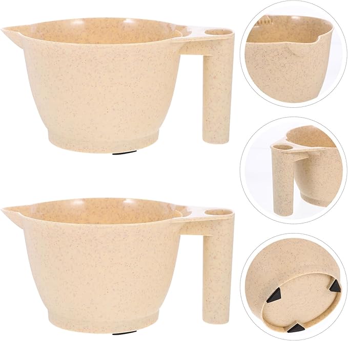 Luxshiny Hair Dye Bowls Set of 2 Mixing Bowls for Hairstylist Sturdy Handles Hair Coloring Kit