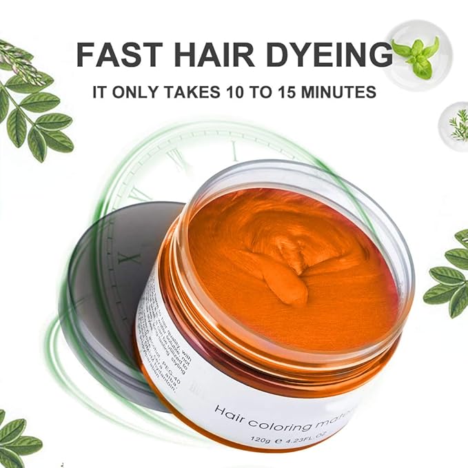 Orange Hair Spray Color Temporary, Hair Color Spray Wax, Ash for Cosplay, Party, Masquerade, Halloween (1 Pack)