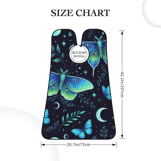 Men's Shaving Accessory Butterfly Moon Stars Moth Leaves, Waterproof Beard Apron with Hair Catcher & Suction Cups