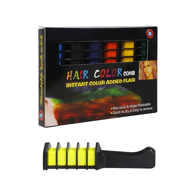 12 Colors Instant Hair Color Comb Washable Quick Dry Vibrant Temporary Color,Provides Vibrantss Temporary Hairs Color,Suitable for All Ages Perfect for Birthday Parties and Gifts