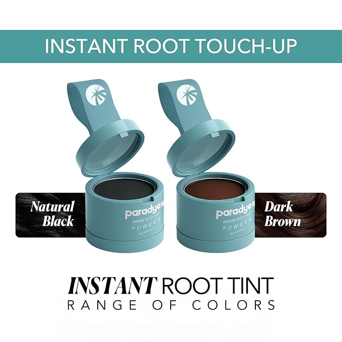 Paradyes Instant Root Tint Hairline Powder - Root Touch Up Hair Color for Gray Coverage - Bald Spot Concealing Hair Powder for Women & Men - 24-Hour Stain-Proof - Natural Black - 0.14 Ounce
