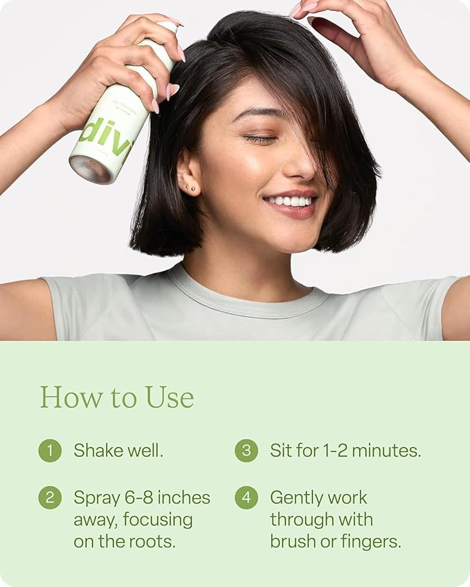 Divi Dry Shampoo Spray for Women - Formulated to Absorb Oil, Balance the Scalp and Extend Time Between Washes - Free of Benzene, Butane, Propane and Talc, 5.3oz (2 Pack)