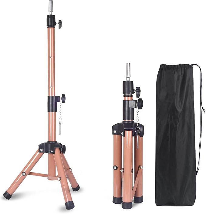 Smilco Mannequin Head Stand,Adjustable Wig Stand Tripod,Heavy Duty Wig Head Stand for Cosmetology Hairdressing Training