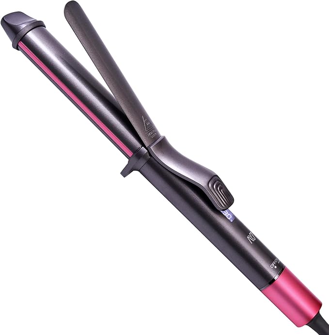 Curling Iron, 1 1/4 Inch Hair Curling Wand with Ceramic Coating, Professional Hair Curler, Fast Heating up to 430°F, Wide Voltage for Worldwide, 60 Mins Auto Off, Blush Pink