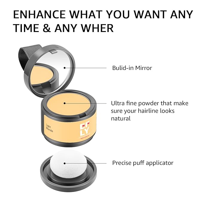 Root Touch Up Hair Color Powder For Concealing Hair Loss and Thinning, Gray Hair Shadow Powder Root Cover Up Hairline Powder For Women Men Eyebrows, Beard Line