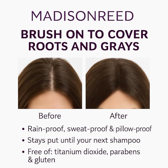 Madison Reed Root Touch Up + Brow Filler, Sabbia Light Brown, Instant Gray Coverage, Fills in Brows & Thinning Hairlines, Temporary Concealing Powder, 0.13 oz (60 uses)