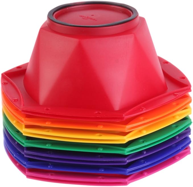 PERFEHAIR Small Hair Coloring Dye Mixing Tint Bowls and Brush Kit - Set of 7 Rainbow Colors | 6.8 fl oz per Bowl
