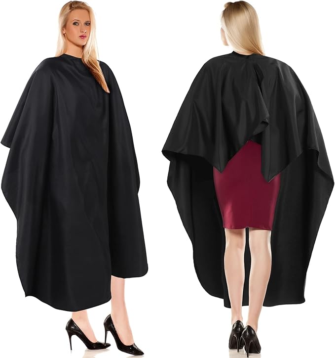 12Pcs Barber Cape 64 x 56'' Large Waterproof Hair Cutting Salon Cape Adjustable Snaps for Hair Dye Salon Stylist Supplies