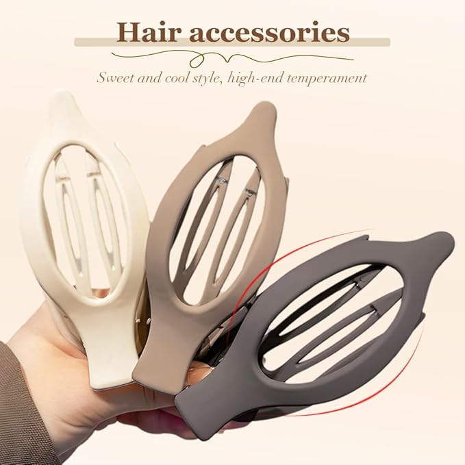 Flat Hair Clips for Women, French Hair Claw Clips for Thick, Thin, Long & Short Hair, Duck Billed Clips, No-Slip Grip Hair Styling Accessories for Women Girls Daily Use (Coffee 6PCS)