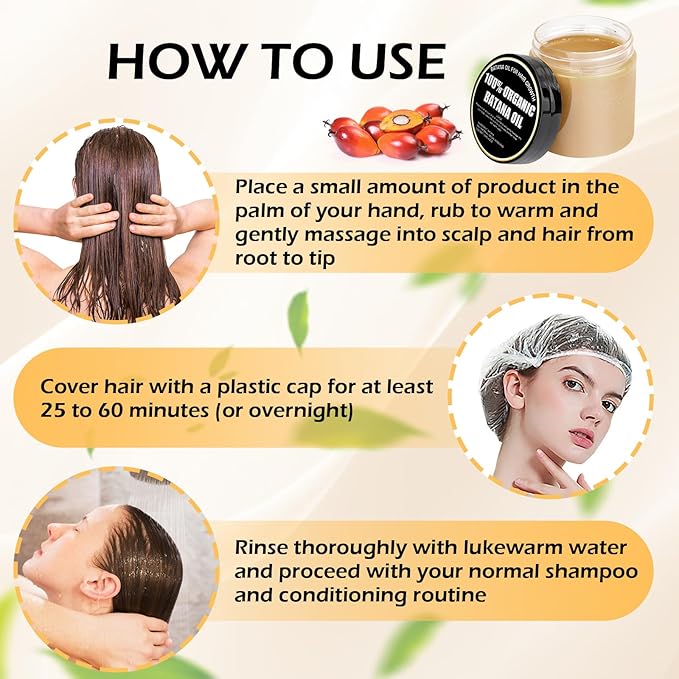 100% Organic Raw Batana Oil for Hair Growth – Natural Treatment for Alopecia, Hair Maintenance, and Nourishment – Moringa & Batana Oil Blend for Smooth, Tangle-Free Hair – 120ml (4.2oz)