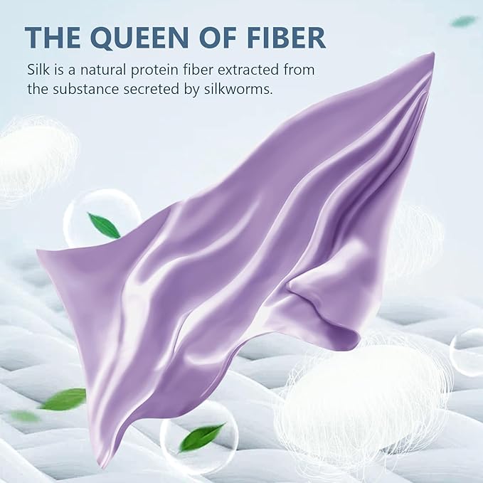 Silk Pillow Cases 2 Pack Standard Size Mulberry Silk Pillowcase Set of 2 for Hair & Skin 26 x 20 Inches 22 Momme Both Sided Grade 6A Silk Soft Breathable Cooling with Hidden Zipper, Lavender