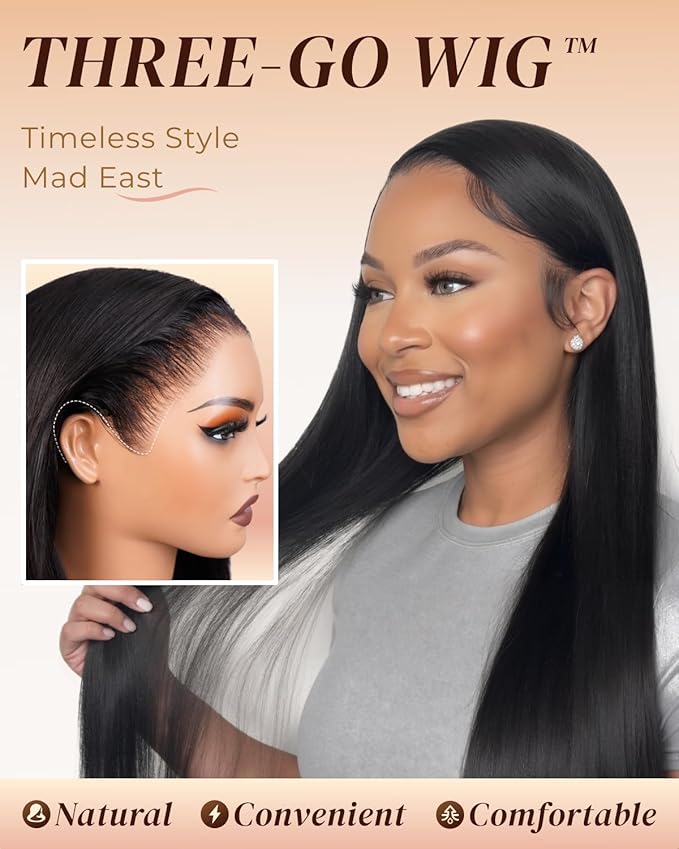 Arabella Hair 13x6 Lace Front Wigs Human Hair 210% Density Glueless Wig Human Hair 100% Straight Human Hair Wigs 12A Pre Plucked Pre-Bleached Pre-Cut Glueless Wig (30inch,13x6 Straight Hair)