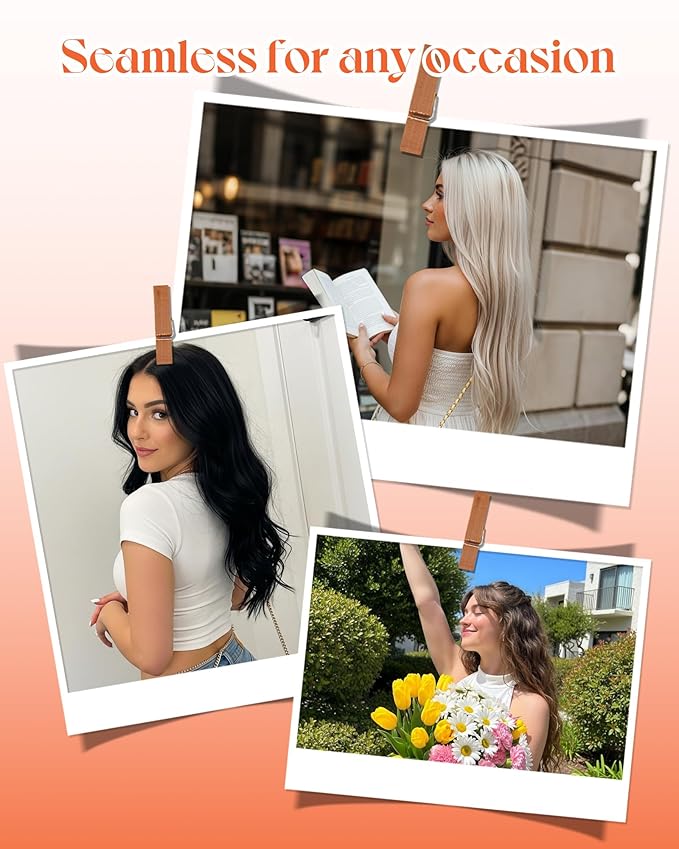 Sunny Hair Tape in Hair Extensions Real Human Hair Invisible Remy Hair Extensions Tape ins for Women Darkest Brown 18 inch 25G
