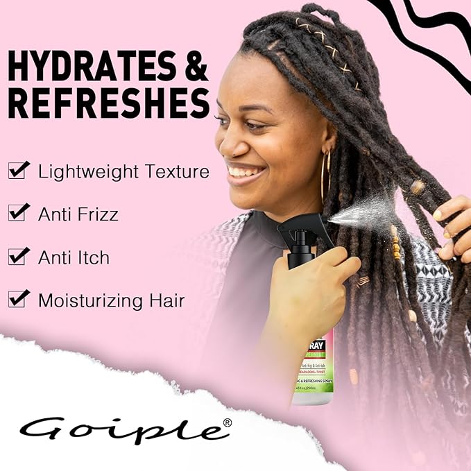 Rose Water for Hair Moisturizing Refreshing Spray for Locs - Rose Water and Peppermint Hair Scalp Moisturizer Hydrating Dreadlock Spray to Nourish Prevents Dry Natural Loc Care and Maintenance 250ML
