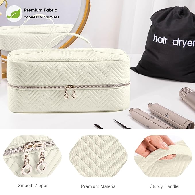 Hair Tools Travel Case with Black Hair Dryer Bag, Large Hair Tools Travel Carrying Case for Shark FlexStyle/SmoothStyle - Hair Air Wrap Dryer Storage Case Flat Curling Iron Travel Organizer