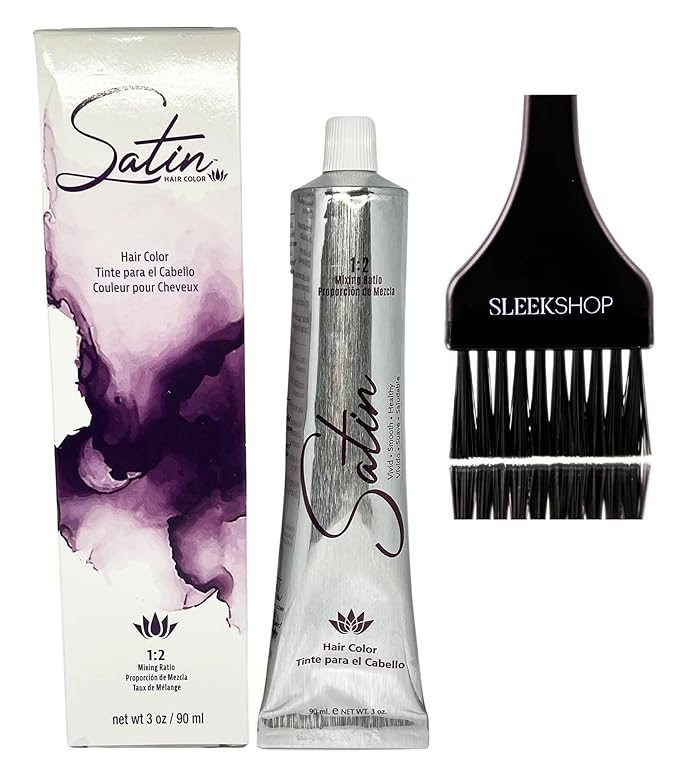 Practice SIeekshop Brush + 𝐒𝐚tin Hair Color, D𝐞v𝐞𝐥o𝐩𝐥us Ultra Vivid Fashion Colors, (NEWEST 2024-2025 VERSION) ALOE VERA BASE Low Ammonia Cream Haircolor Dye (5G - Light Golden Brown)