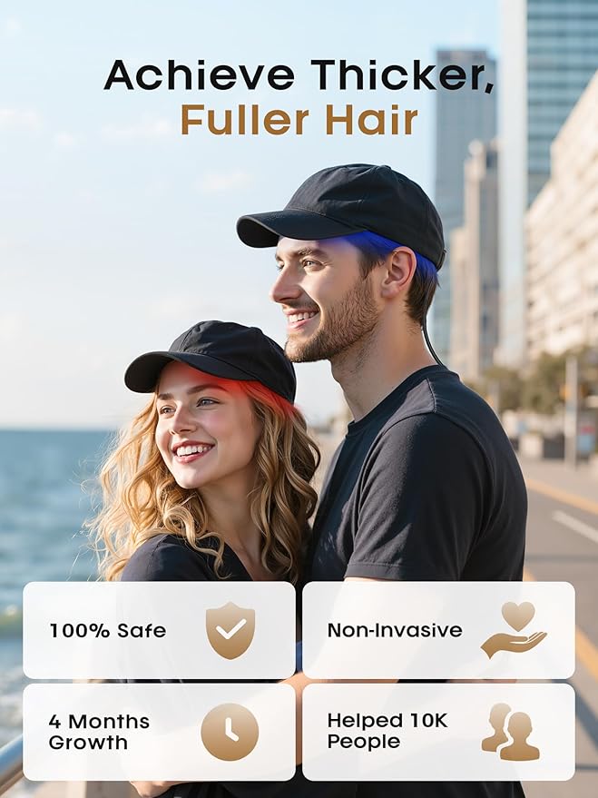 Hair Growth Device, Advanced Laser Hair Growth Cap, Red Light Therapy for Hair Growth, Red Light Cap for Both Men and Women, 122 Lasers & LEDs