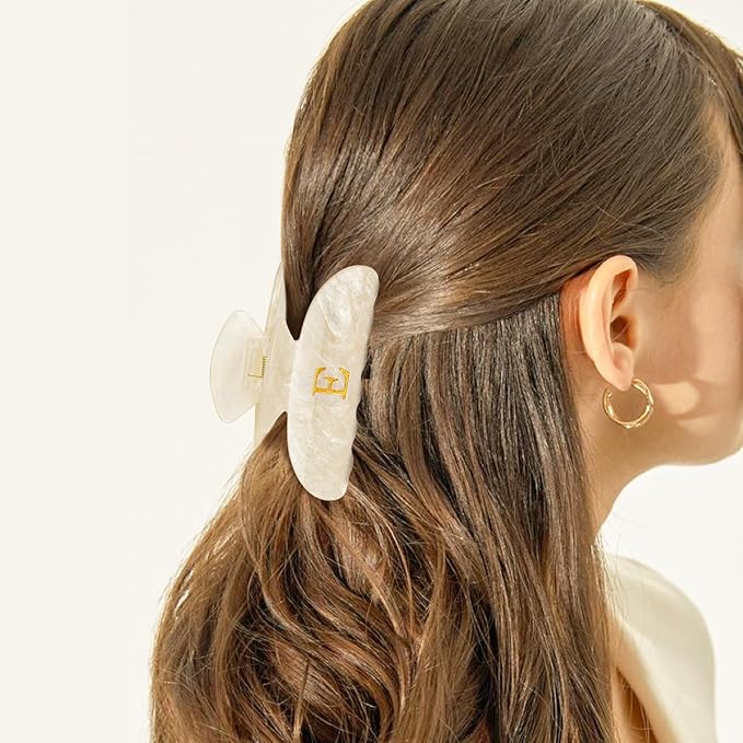 Personalized Birthday Gifts for Daughter,Initial Cute Hair Clips Hair Claws for Women Friends Female Friendship Girlfriend Wife Gifts Idea - Gold,D