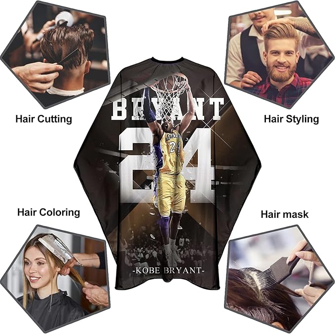 Barber Capes for Men Hair Cutting Salon Cape with Snaps Hairdresser Gown Stylist Cape- 63”× 56”