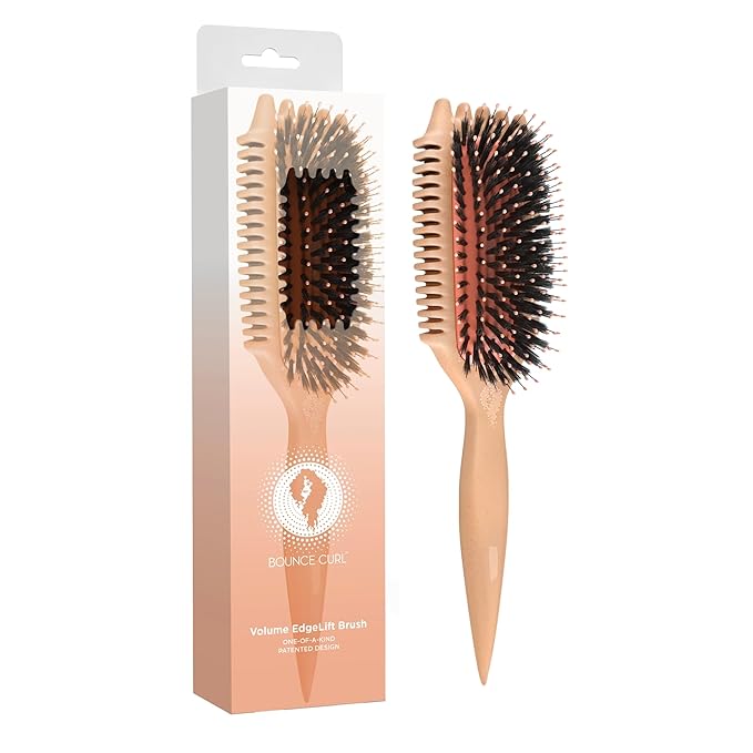 Bounce Curl Volume EdgeLift Brush, 5-in-1 Tool for Volumized, Defined Curls, Waves & Coils - Peach
