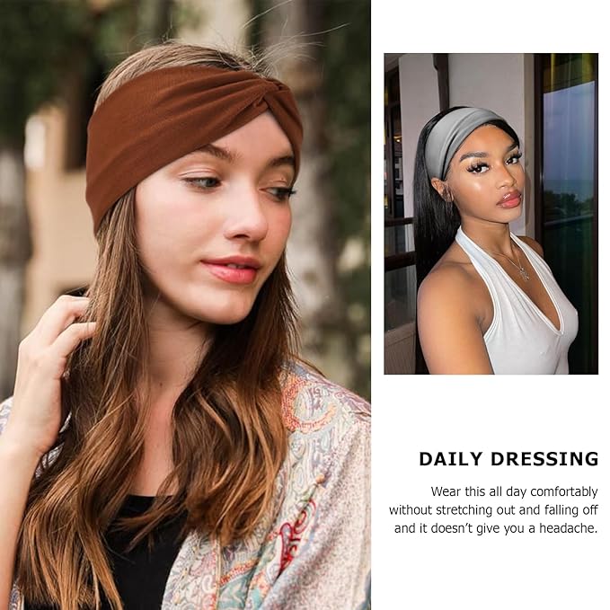 DRESHOW Headbands for Women Girls Vintage Headband Knotted Headwraps Criss Cross Hair Bands Accessories