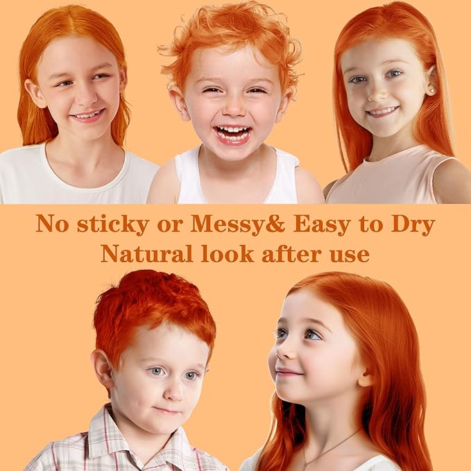 Orange Hair Color Wax, Temporary Hair Color Wax, Temporary Hair Dye for Dark Hair, Washable, Kids, Halloween, Cosplay, Party, Girls