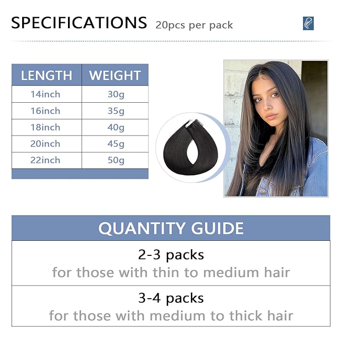 COOKAYU Invisible Tape in Extensions Human Hair, Natural Black Seamless Injected Tape Ins Remy Hair 22Inch 50g 20pcs Straight Invisi Edge Extensions Silky Smooth