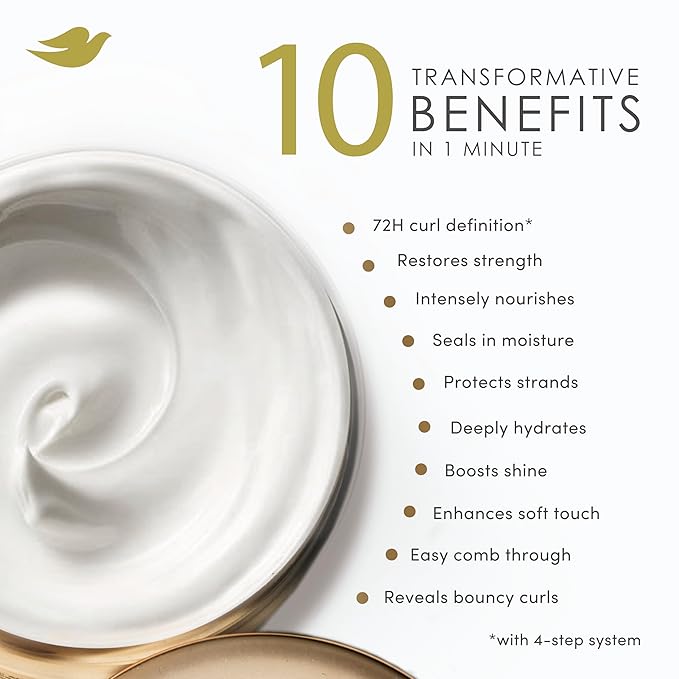Dove Hair Amino Curl Repair 10in1 Cream Mask for Curly, Coily Hair with Bio Protein Care Technology and Amino + Jojoba Oil 9.2 fl oz.