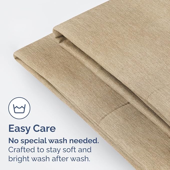 Queen Pillow Cases Set of 2 - Ultra Soft Hotel Quality Pillowcase Covers - Comfy, Cozy & Wrinkle Free - Shrinkage and Fade Resistant - Machine Washable Pillow Protectors - 2 Piece Set - Heathered Tan