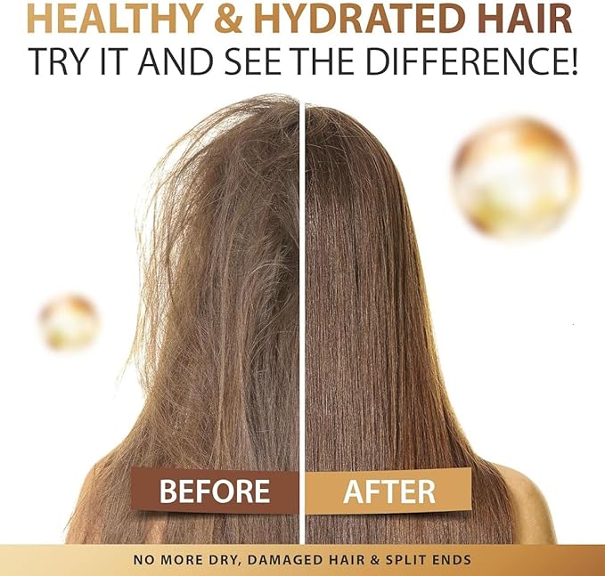 Hair Treatment Serum,Vitamins A C E Pro B5,No Rinse Essence for Frizzy and Dry Damaged Hair,with Argan Avocado & Moroccan Oil (40 Capsules)