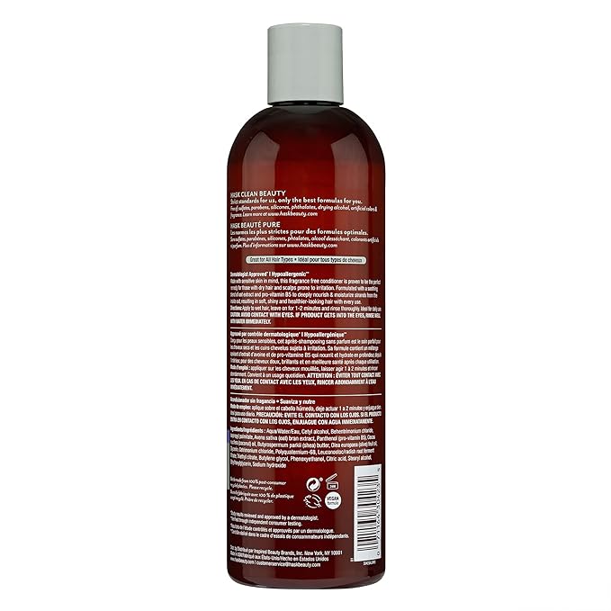 HASK Sensitive Care Shampoo + Conditioner Set | Fragrance-Free, Paraben-Free, Sulfate-Free, Gluten-Free, Vegan, Cruelty-Free, Color Safe | 12oz each