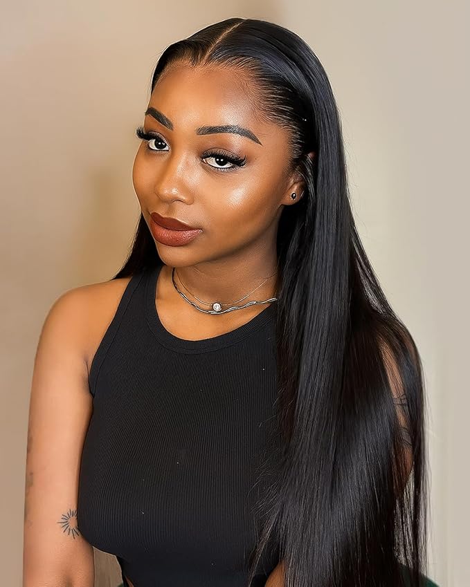 13x6 Lace Front Wigs Human Hair 180 Density Straight Transparent Lace Front Wigs Human Hair Pre Plucked Wigs for Women Glueless Wigs No Synthetic Blend Triple Lifespan 3X 20inch