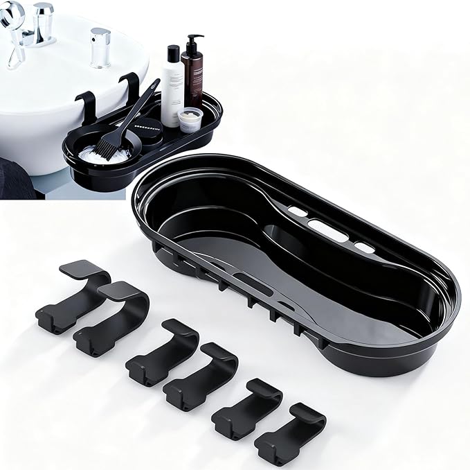 Salon Storage Rack Shampoo Bottle Shelf Shampoo Bowl Tray to Hold Color Bowls Hanging Salon Organizer Tray for Hairdressing Tools, Coloring Bowls, Combs