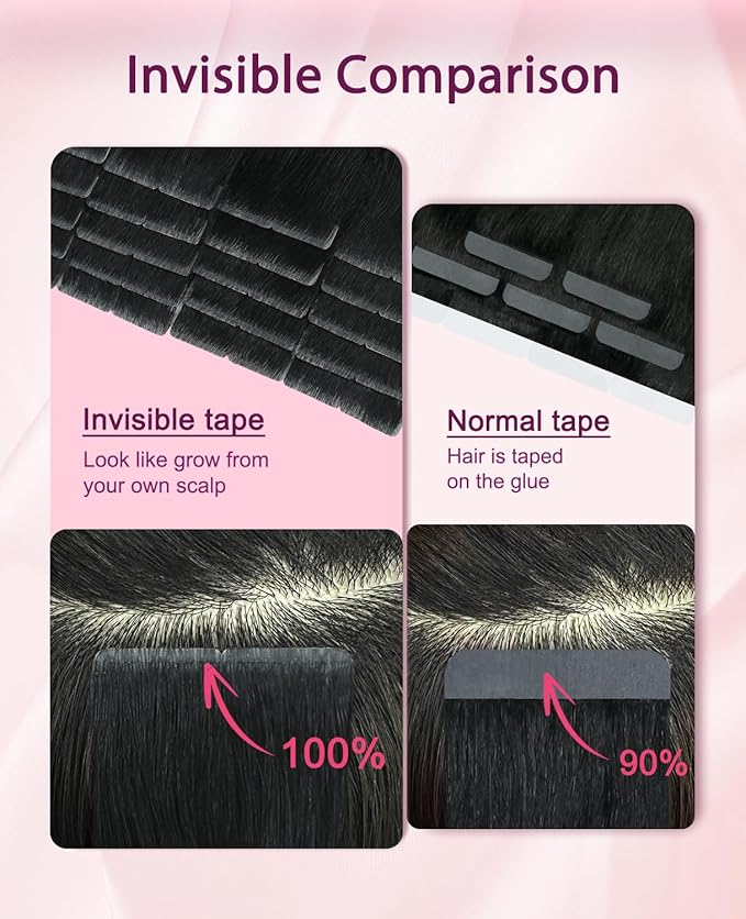 Pinkpearl Invisible Tape in Hair Extensions Human Hair, 20pcs 20inch 55g #2/6/2 Balayage Dark Brown to Chestnut Brown Injection Tape in Extensions Real Remy Human Hair Injected